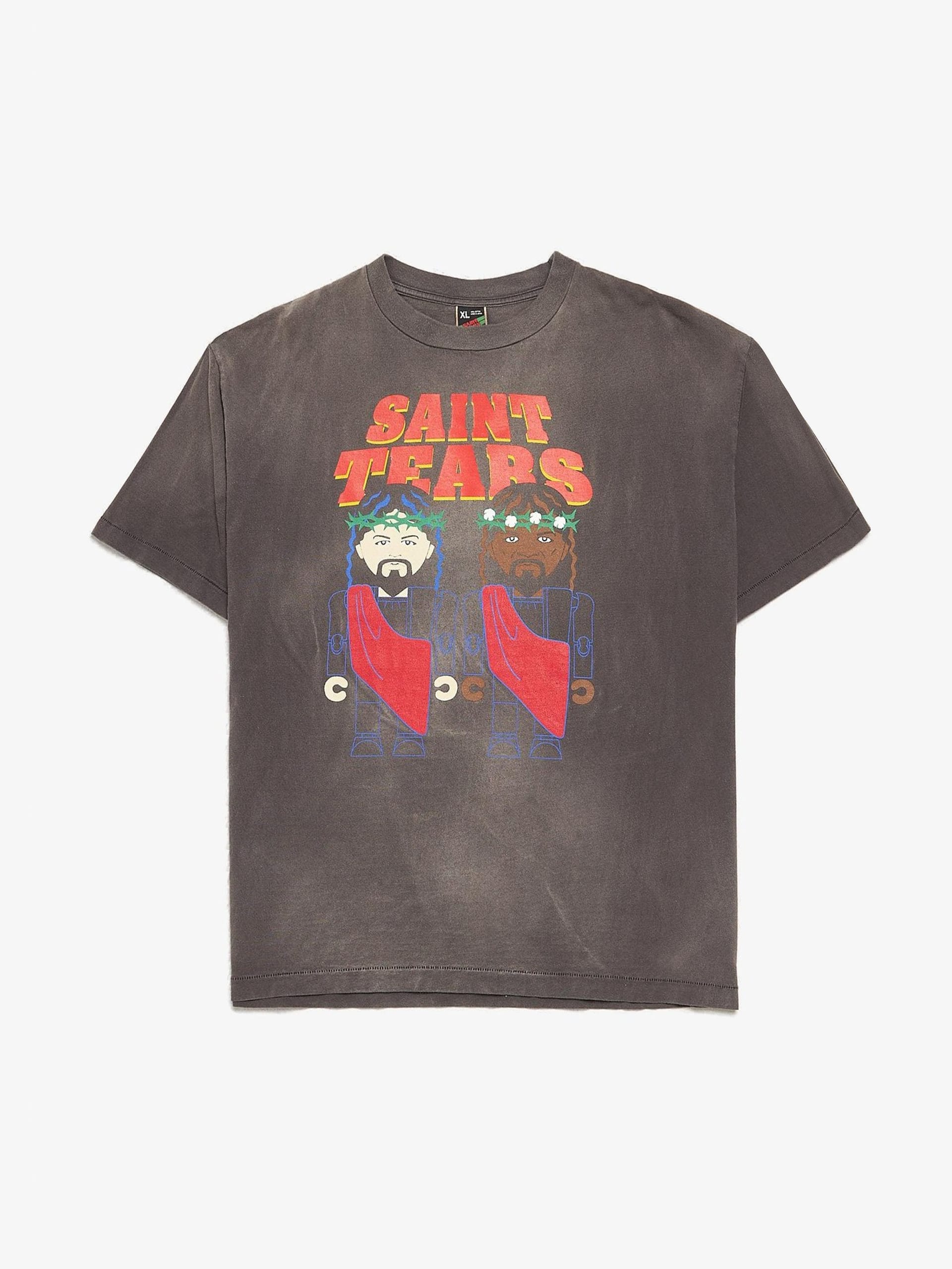 SAINT TEARS ダークグレー Tシャツ セントマイケル SAINT Mxxxxxx DENIM TEARS x SAINT Mxxxxxx