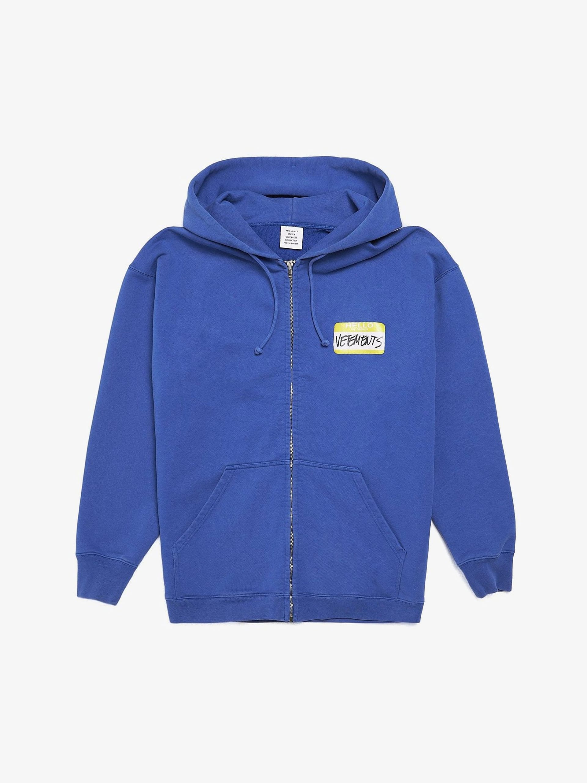 トップス VETEMENTS Hello my name is Hoodie VETEMENTS Men's Hello My Name Is Hoodie in Black Vetements