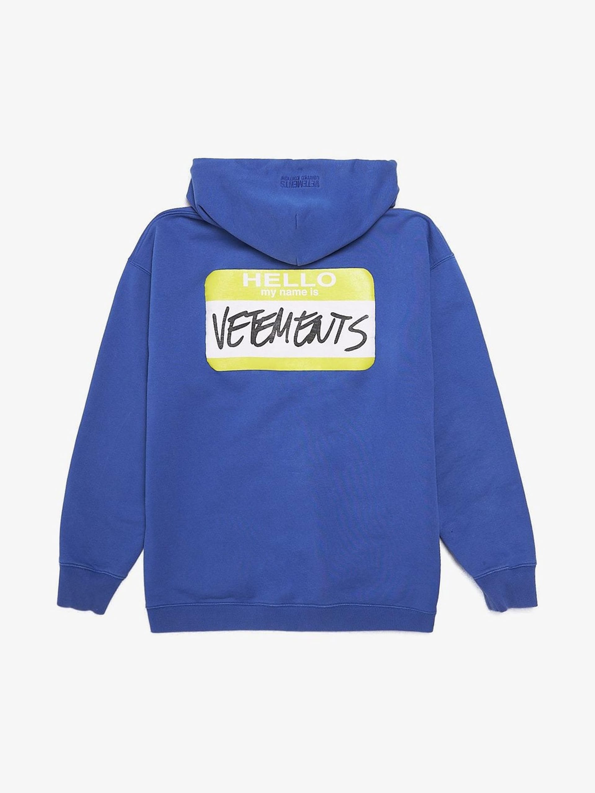 トップス VETEMENTS Hello my name is Hoodie VETEMENTS Black 'My Name Is' Hoodie Vetements