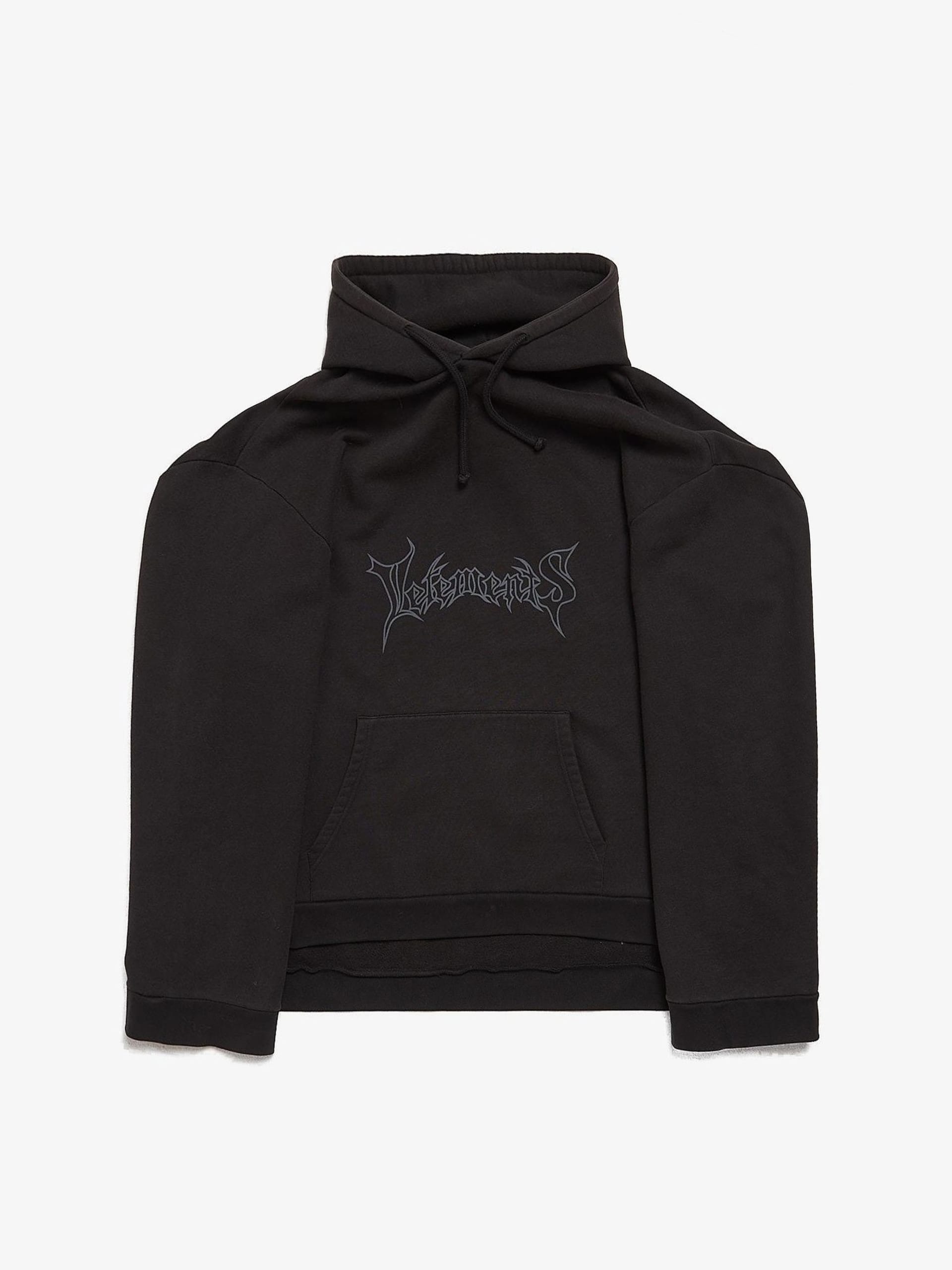 Vetements Black Oversized Og Metal 2016 Cotton Hoodie
