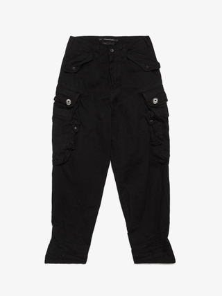Project GR Coated Biker Armoured Flare Pants - Black