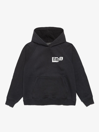 Acne Studios Green Logo Printed Oversized Cotton Hoodie