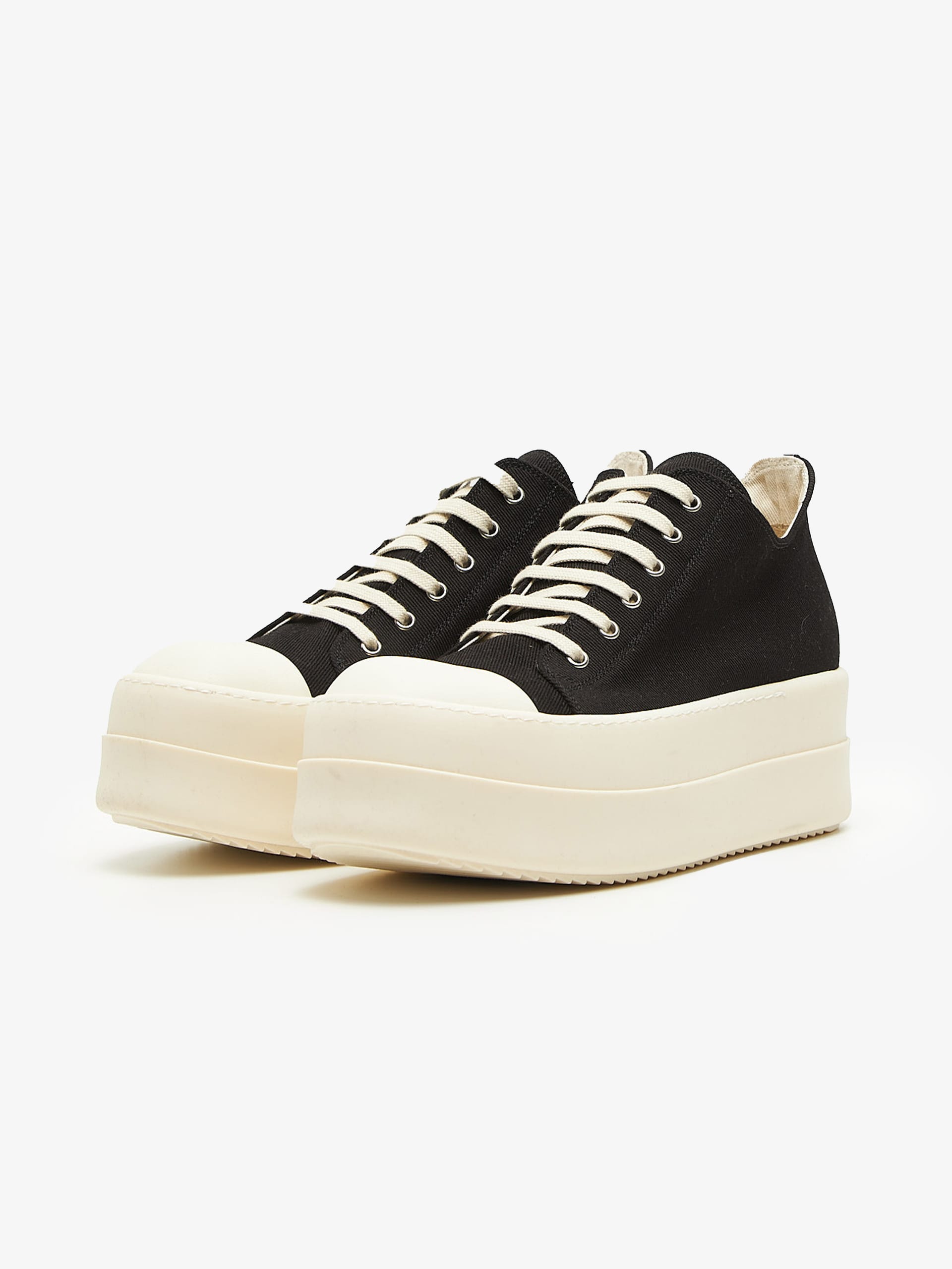 Rick Owens Drkshdw Black White SS25 Megabumper Ramones Low Top