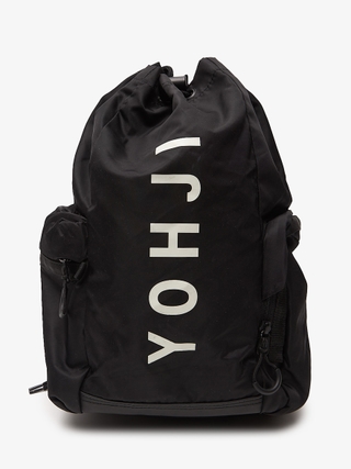 Yohji Yamamoto Black Logo Printed Polyamide Backpack