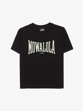 Mowalola Black Logo Printed Cotton Crop-top