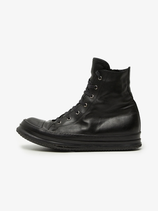 Rick Owens Black Mega Bumper High Leather Sneakers
