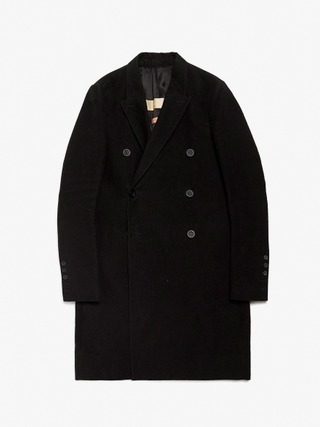Acne Studios Navy Zipped Hooded Wool Coat