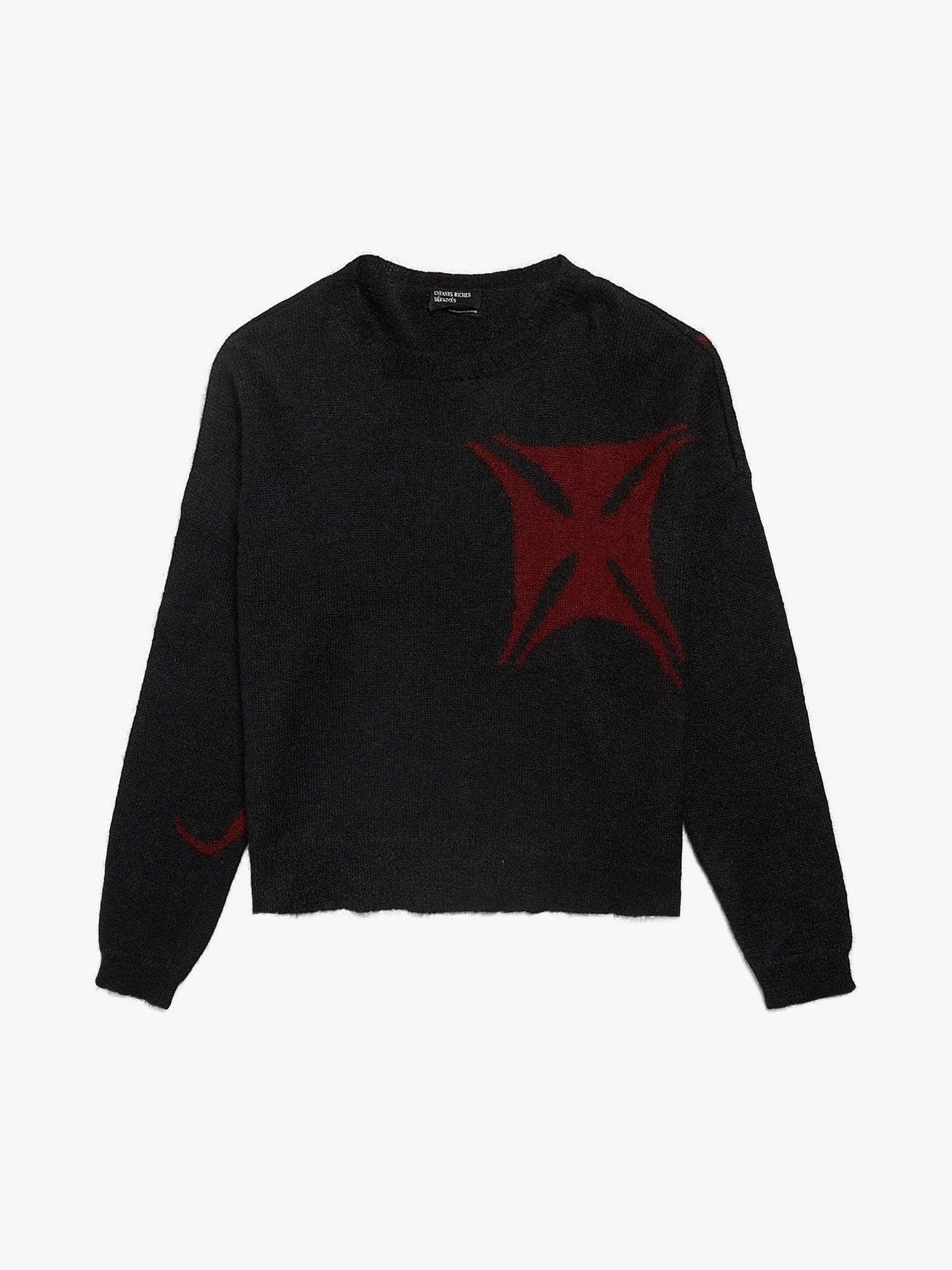 Enfants Riches Deprimes Black Red Cross FW22 Mohair Sweater
