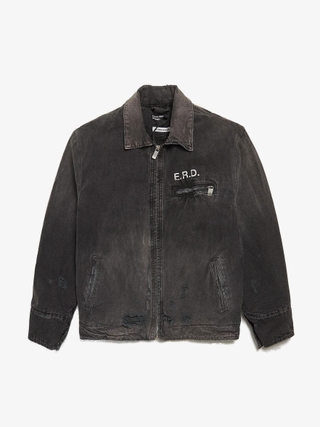 Enfants Riches Deprimes Black Bunny Patched Zipped Cotton Jacket