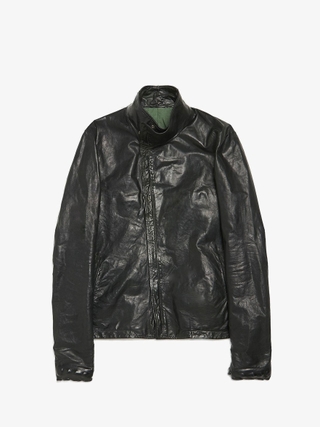 ジャケット・アウター Carol Christian Poell Jacket Carol Christian Poell Black Rubber Drip Bizon Leather Zipped