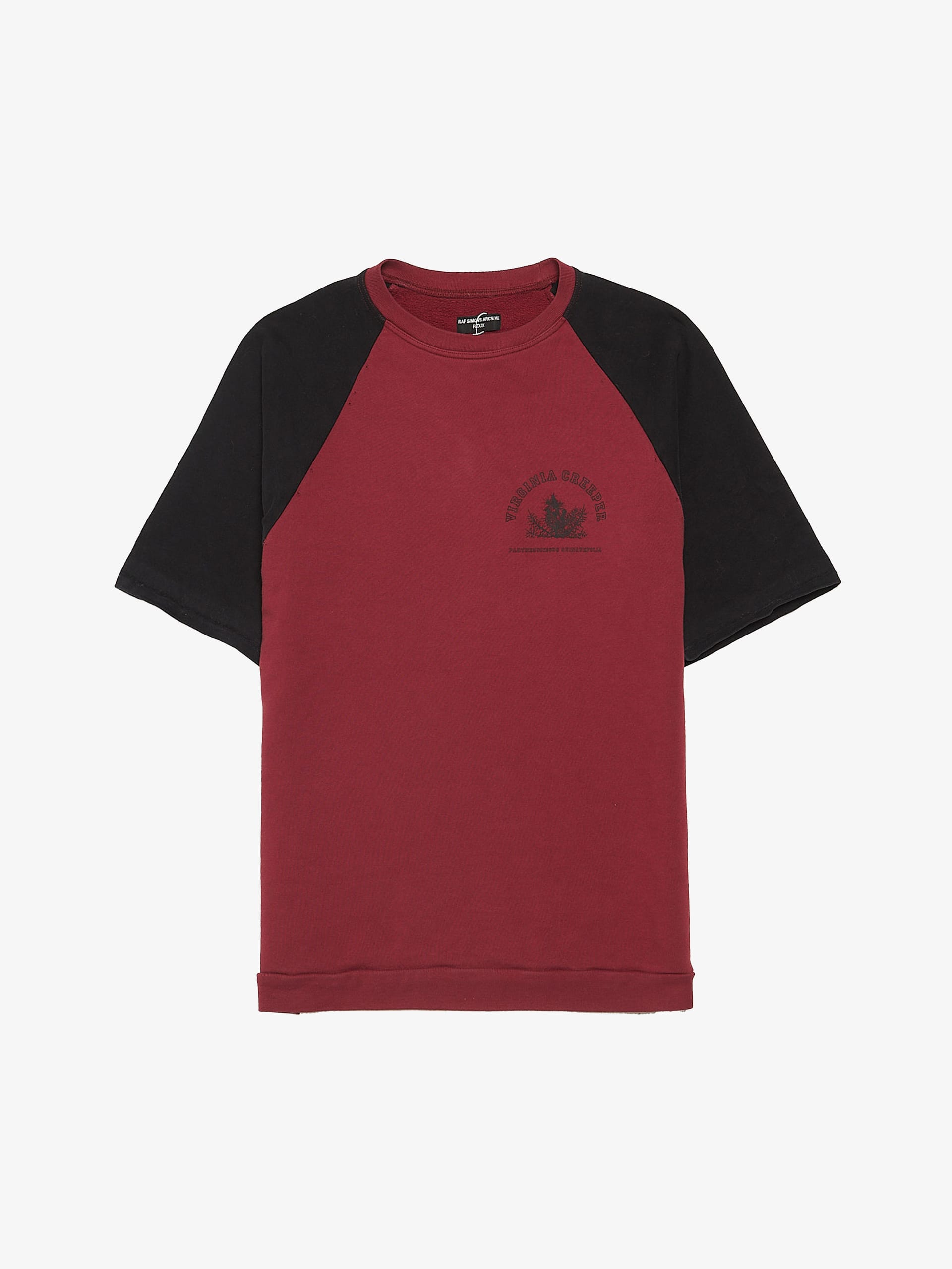 Raf Simons Burgundy Redux Virginia Creeper Printed Cotton T-shirt