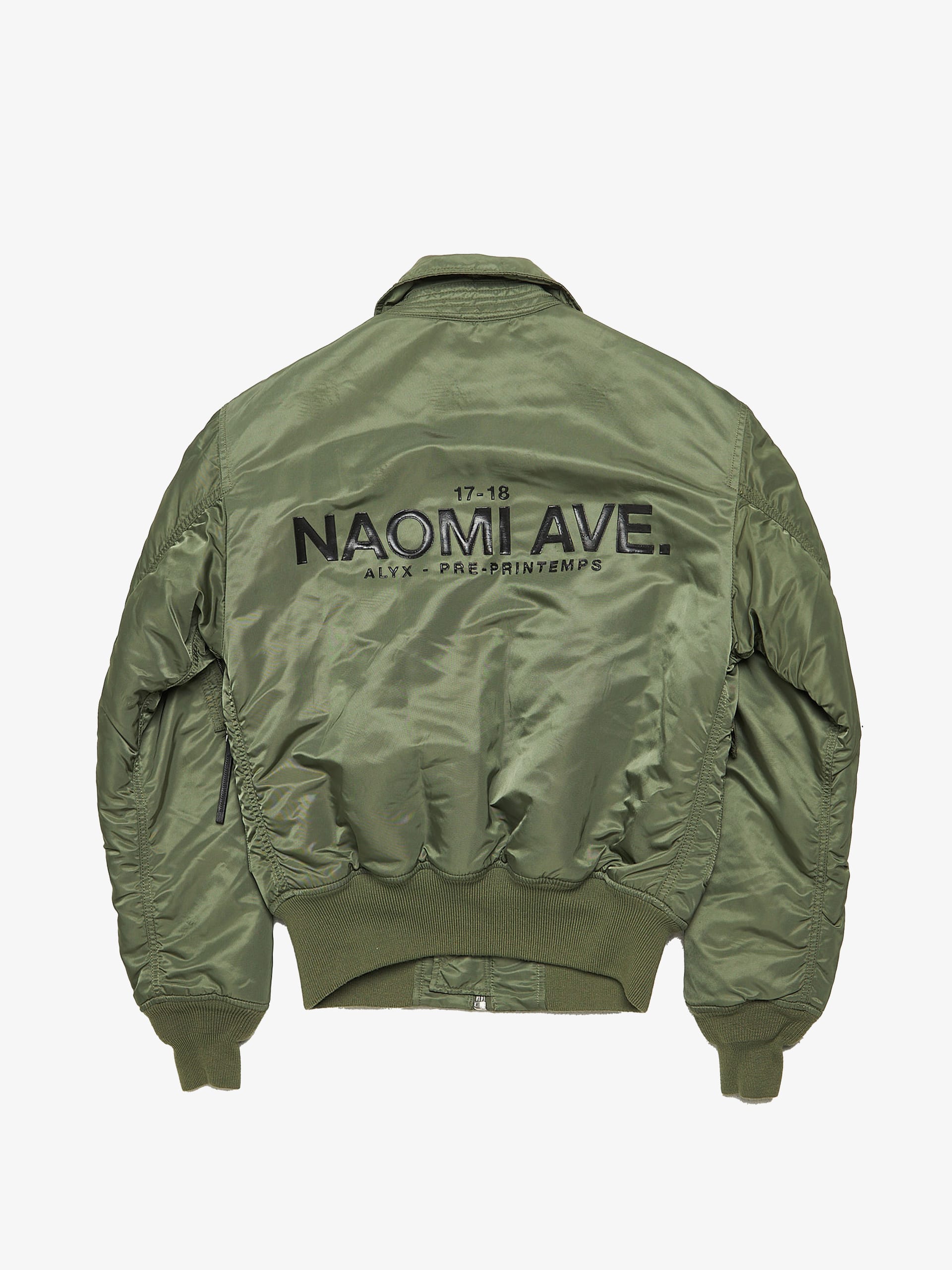 1017 ALYX 9SM Khaki Naomi Ave Printed Nylon Bomber