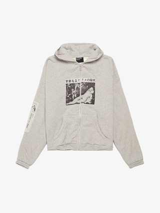 Project GR Red Reconstructed Folded Zip Hoodie