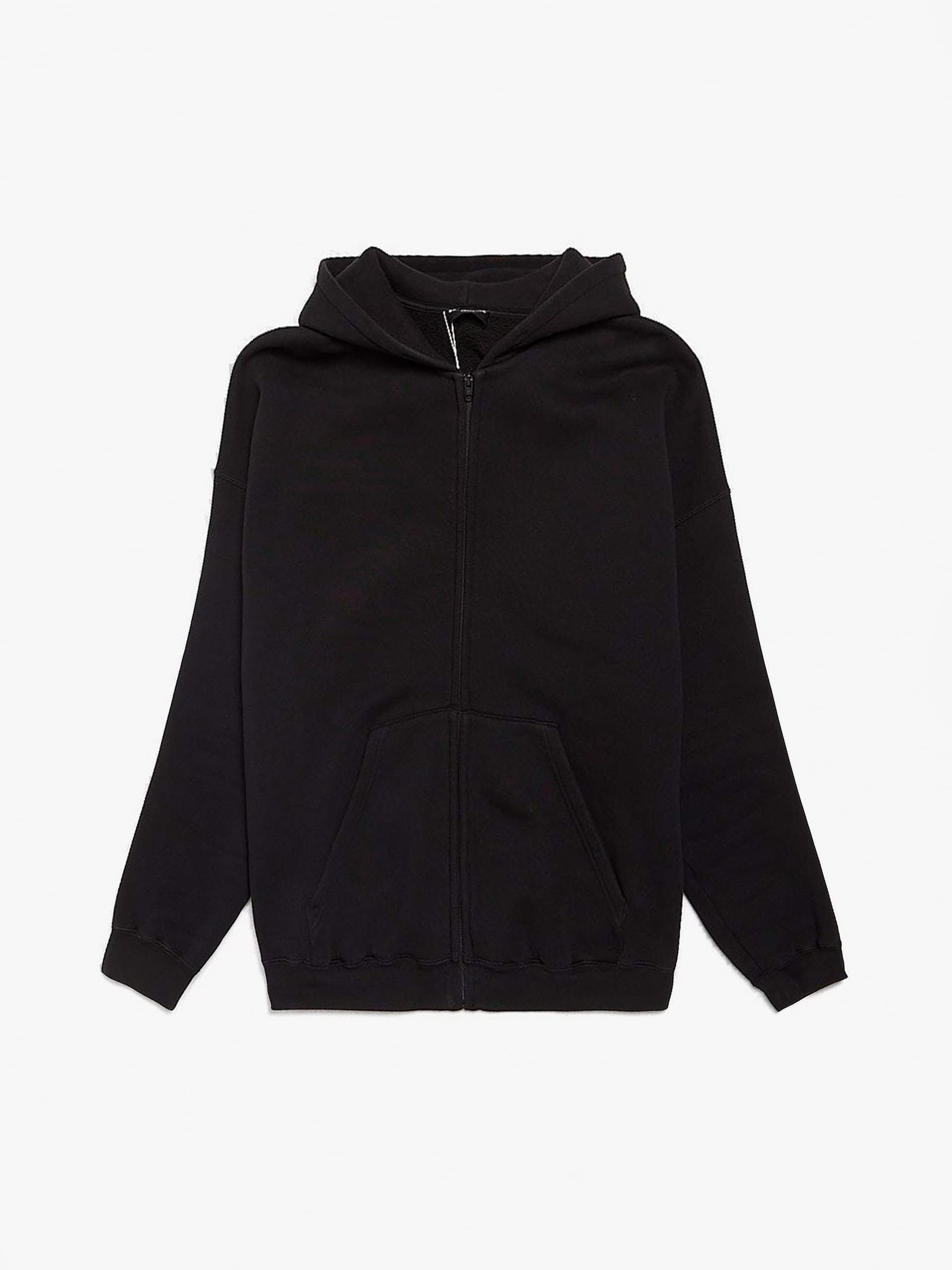 パーカー・フーディ Balenciaga Oversized Black Fleece Hoodie With Embroidered Balenciaga Black Fleece Logo Embroidered Cotton Zipped Hoodie