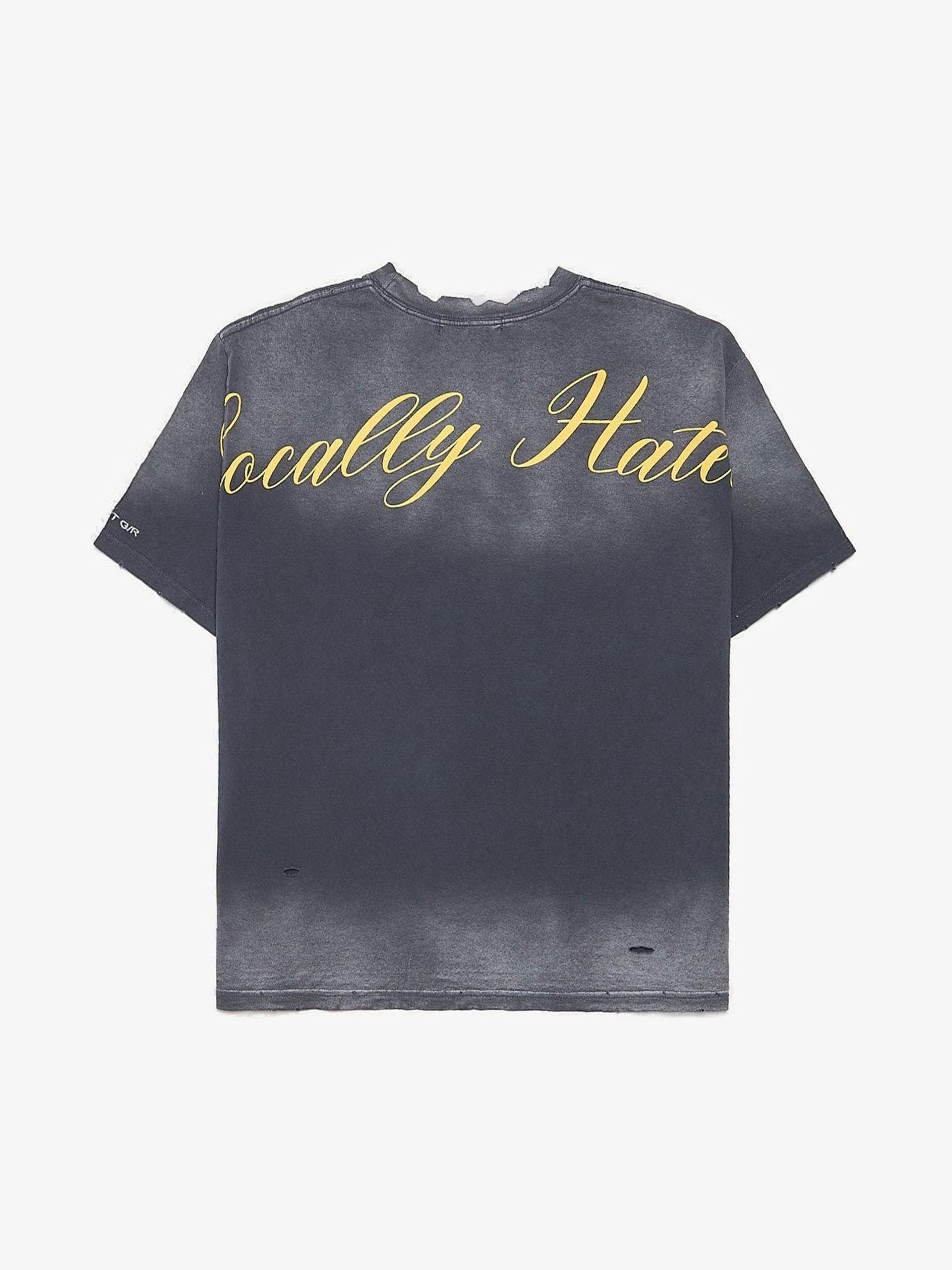 その他 PROJECT G/R WASHED T-SHIRT (EXCLUSIVE) Project GR Gray Washed Dont Hate Me Printed Cotton T-shirt