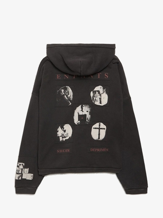 V　激レア　enfants riches deprimes hoodie Enfants Riches Deprimes Blue Washed Logo Printed Cotton Hoodie