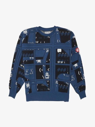 Doublet Black Hand Knitted Wool Blend Jacquard Sweater