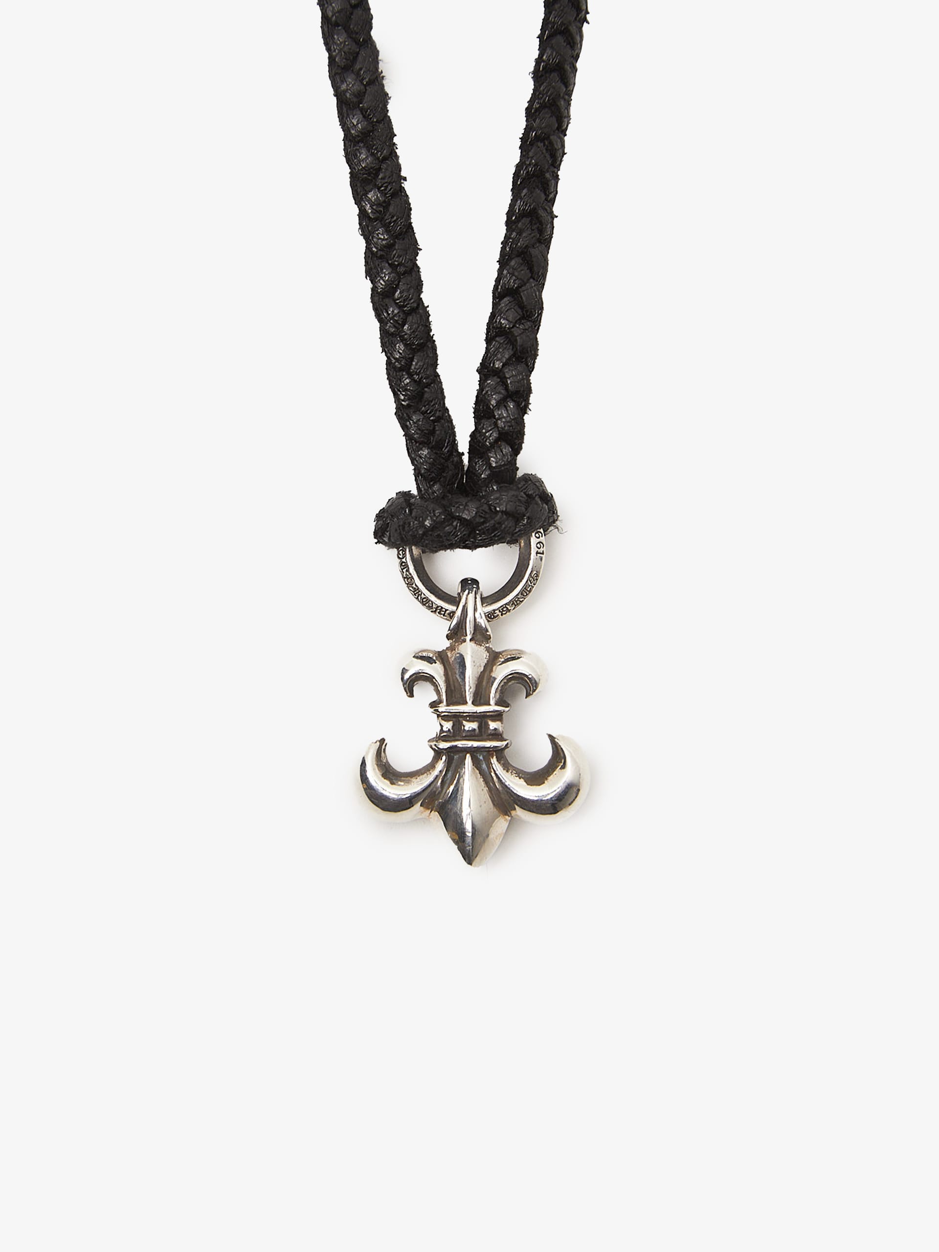 Chrome Hearts Silver Lily Leather Strap