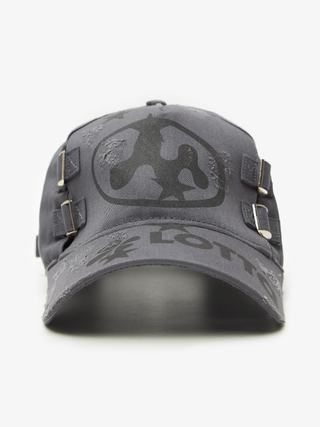 Mowalola Gray Lotta Distressed Cap