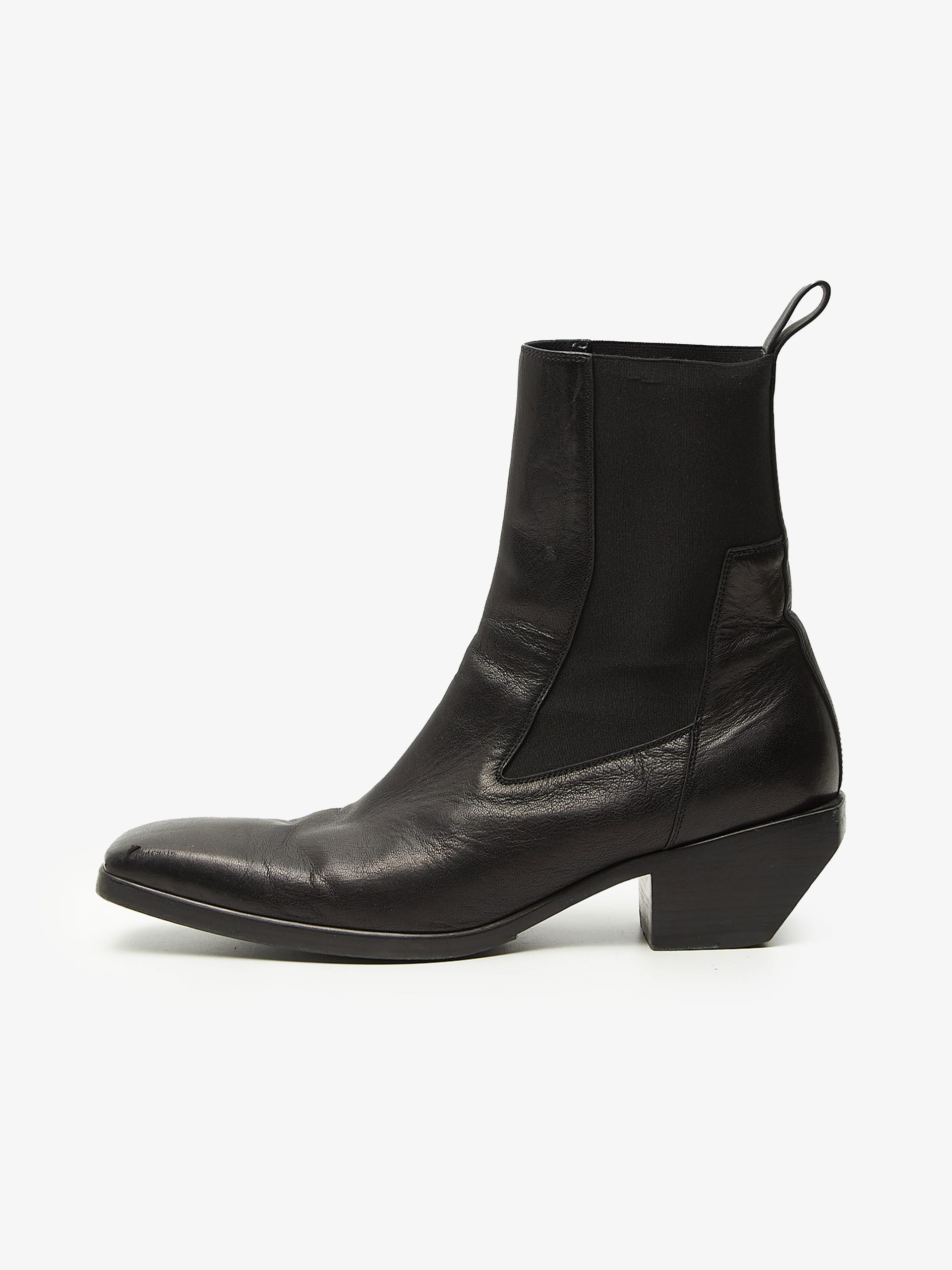 靴 Rick Owens Waxed-leather cowboy boots Rick Owens Waxed-leather cowboy boots