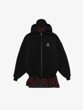 Takahiromiyashita The Soloist. Black Zipped Sleeve Cotton Hoodie