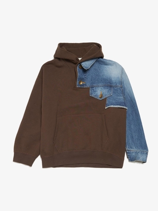 Project GR Inside Out Unbalanced Zip Hoodie - Melange Grey