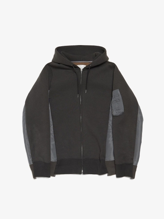 Takahiromiyashita The Soloist. Black Zipped Sleeve Cotton Hoodie