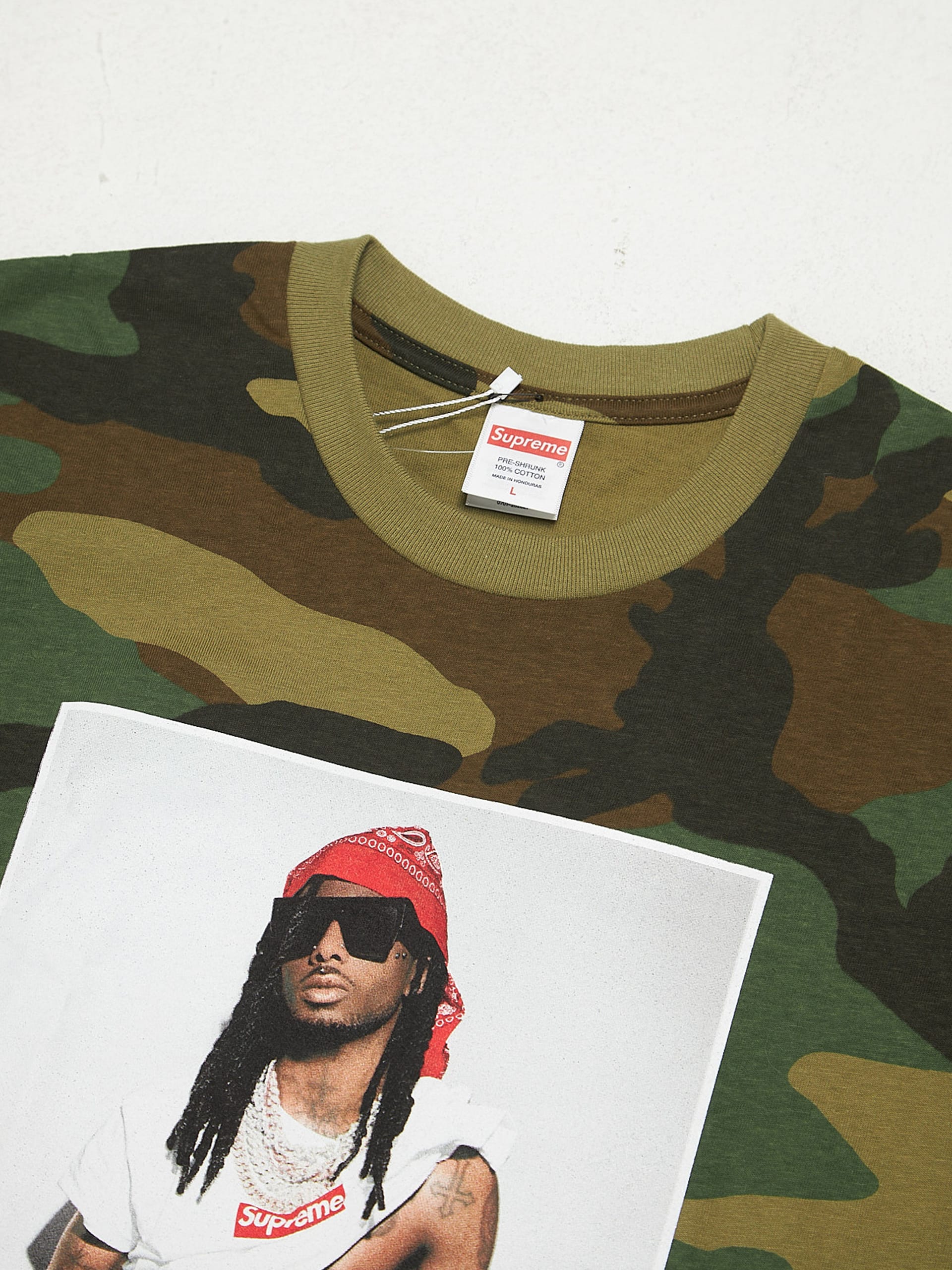 Supreme Camo Playboi Carti Printed Cotton T-shirt