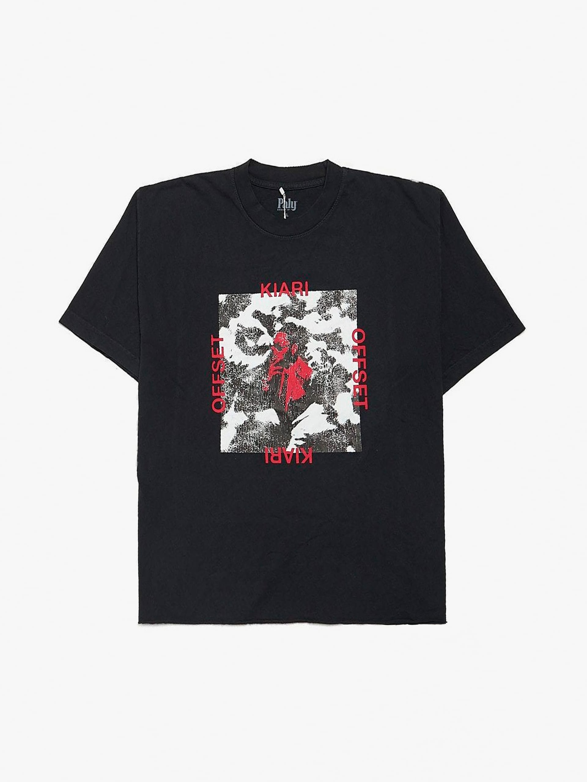 Paly Hollywood Black Kiari Offset Printed Cotton T-shirt