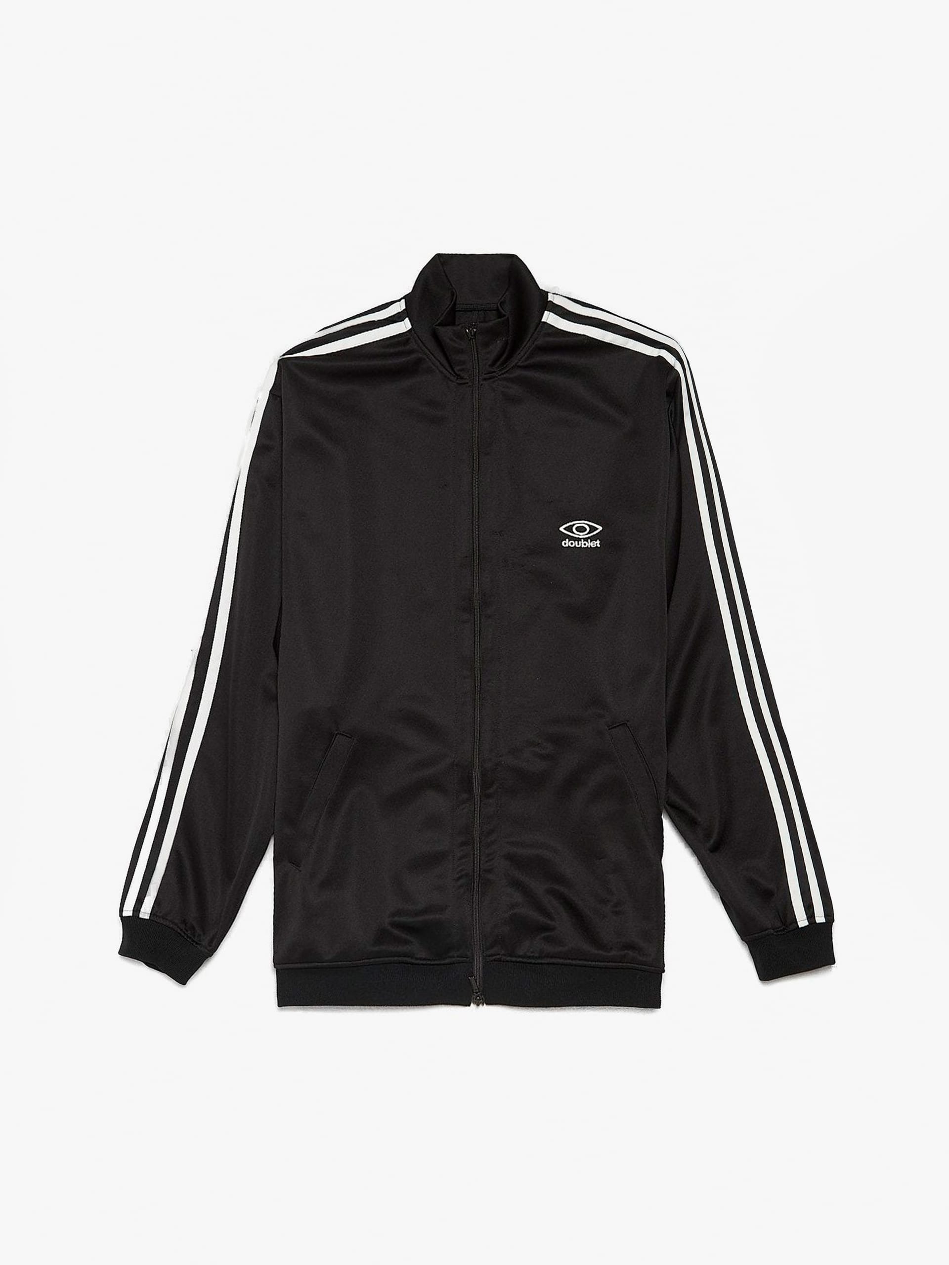 Doublet Black Logo Embroidered Polyester Track Zipped Jacket