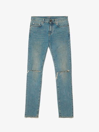 Saint Laurent Paris Light Blue Skinny Jeans