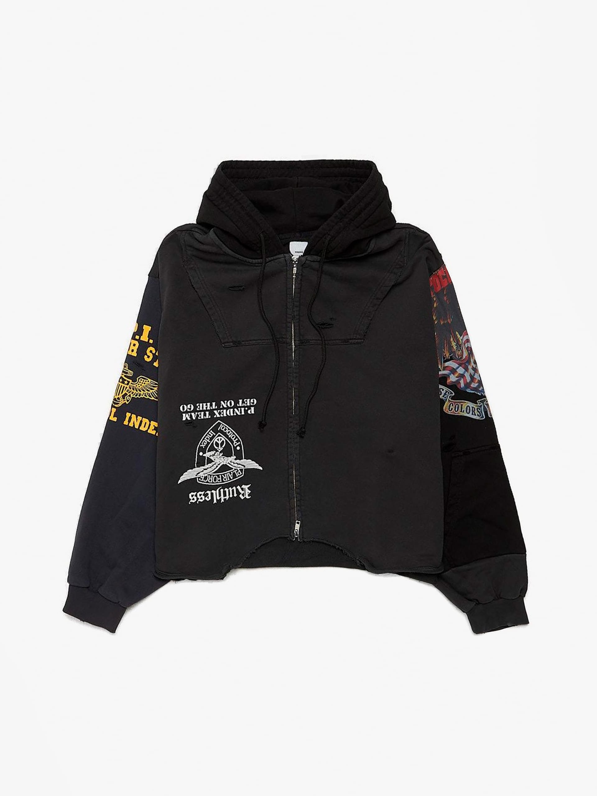 Protocol Index Upside Down Zip Hoodie Multi Black