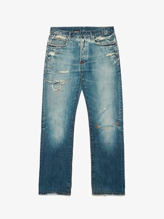 Rick Owens Drkshdw Blue Sky Denim Bolan Bootcut Cotton Jeans