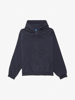 トップス PROJECT G/R RECONSTRUCTED FOLDED HOODIE PROJECT GR RECONSTRUCTED FOLDED ZIP HOODIE - NAVY