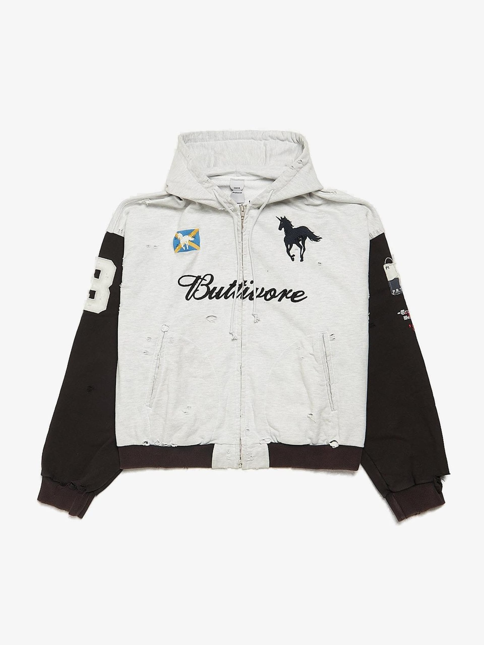 正規品　protocol index BUTTIVORE ZIP HOODIE Protocol Index Buttivore Zip Hoodie White Melange