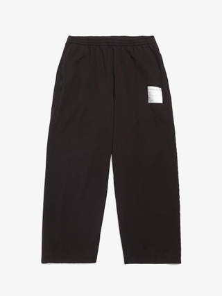 Balenciaga Black Baggy Soccer Logo Embroidered Cotton Pants