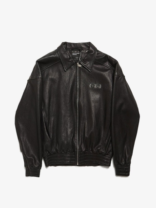 No Faith Studios Black Heavy Flight Shearling Fur Detailed Sheepskin