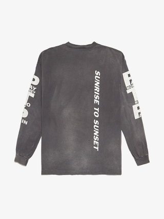 Saint Michael Gray Sex Pistols Logo Printed Dirty Distressed Boxy