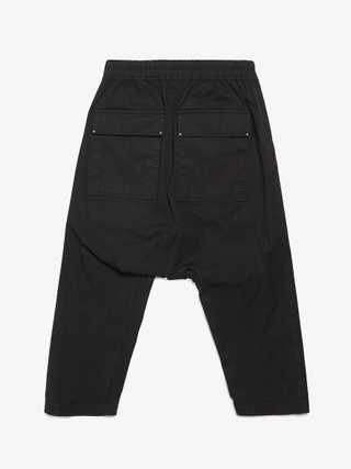 Rick Owens Black Drop Crotch Cropped Pants