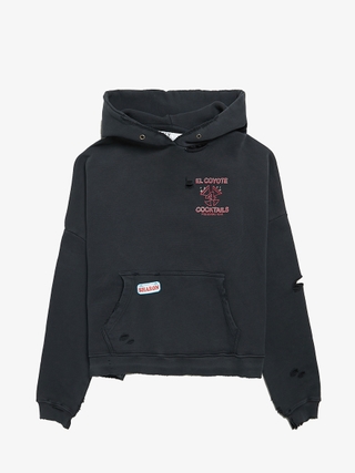 Other Rivington Roi Rebis Black Printed Zipped Cotton Hoodie