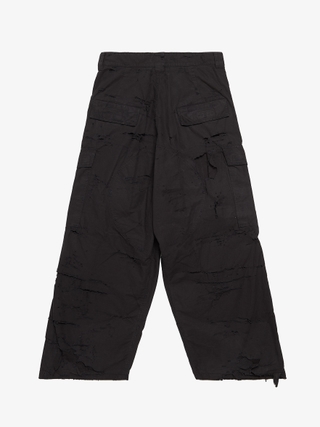 Balenciaga Black Baggy Soccer Logo Embroidered Cotton Pants