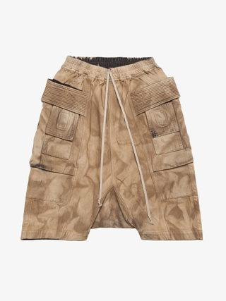 Rick Owens Drkshdw Dust Creatch Cargo Pods Cotton Shorts
