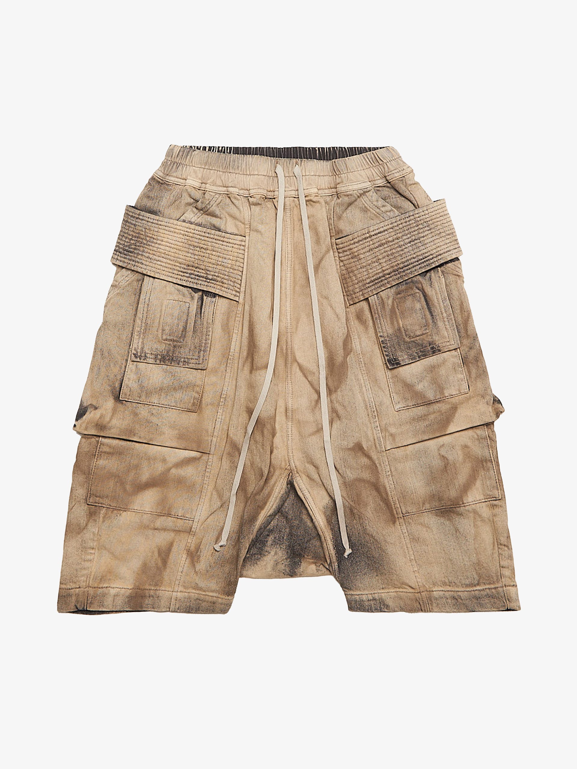 Rick Owens Drkshdw Dust Creatch Cargo Pods Cotton Shorts