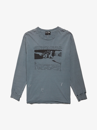 トップス PROJECT G/R SIN WASHED SWEATSHIRT / NVY Project GR Black Washed Sin Logo Printed Cotton Sweatshirt