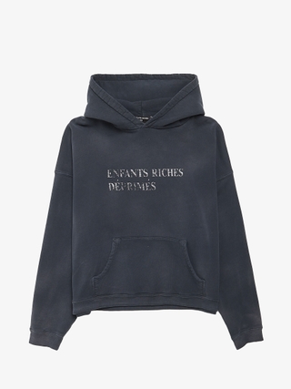 Enfants Riches Deprimes Blue Cotton Distress Cut Out Hoodie ERD