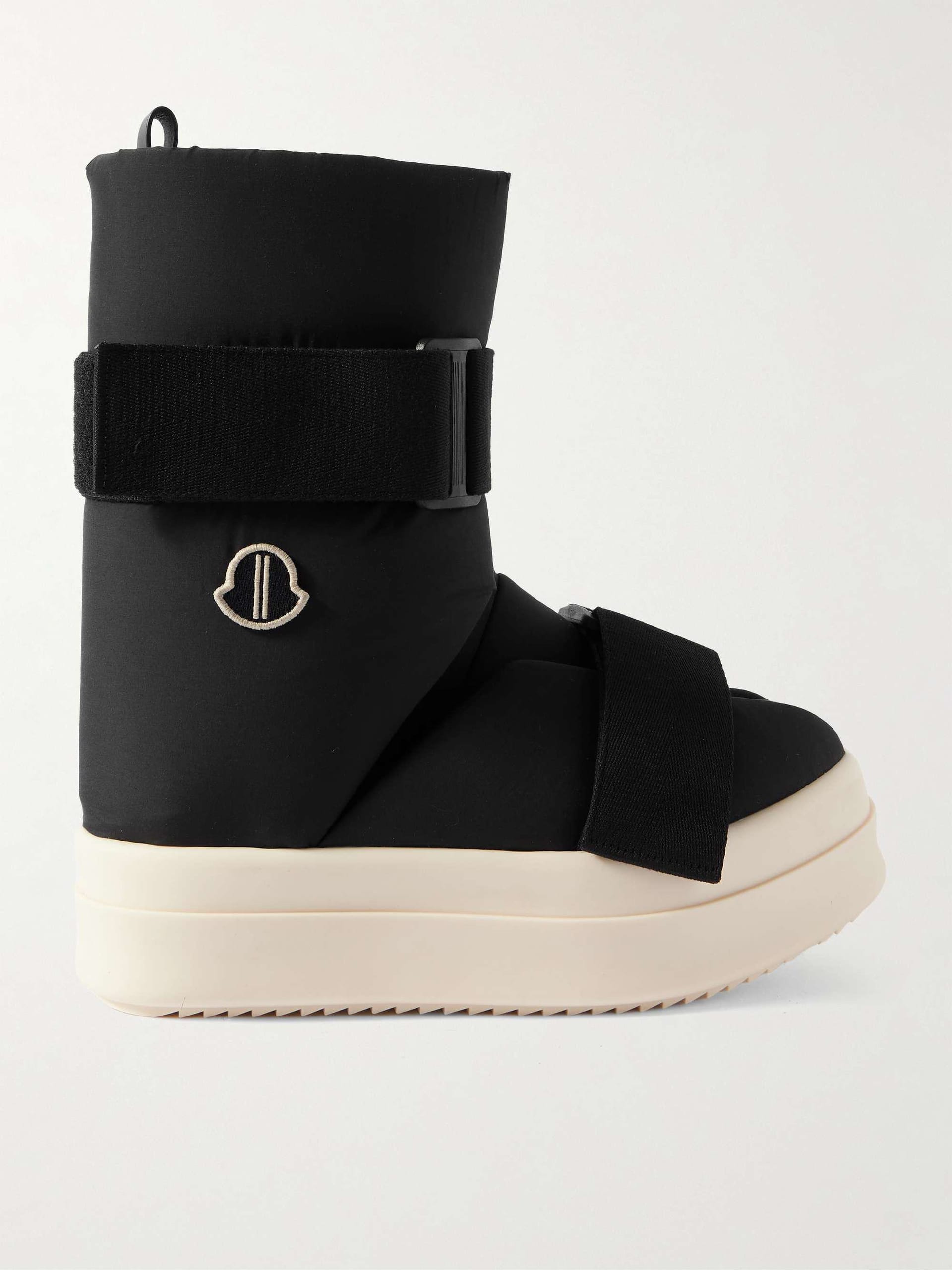 Rick Owens + Moncler Logo-Appliquéd Padded Shell Boots #001549