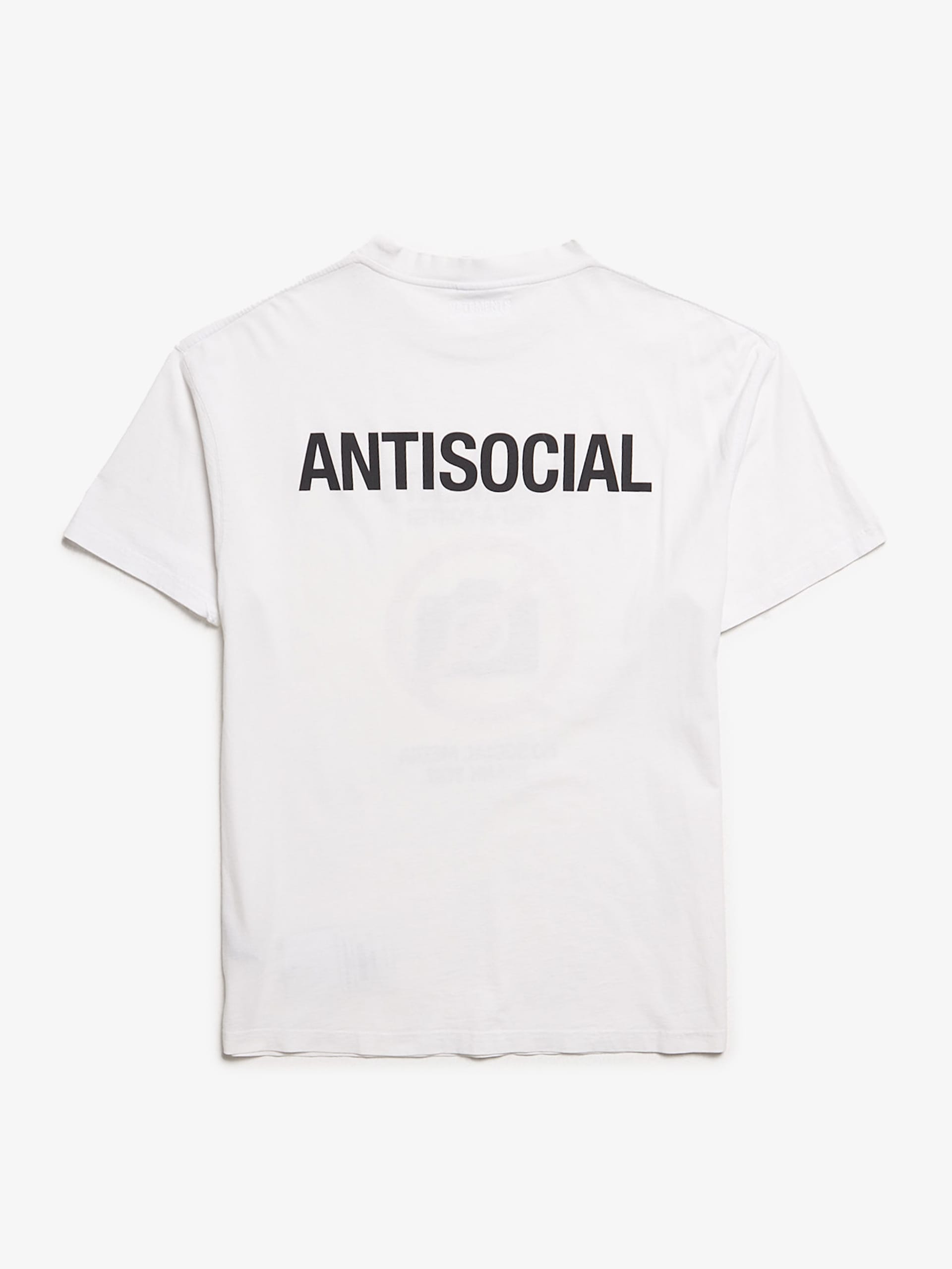Vetements White No Social Media Printed T Shirt